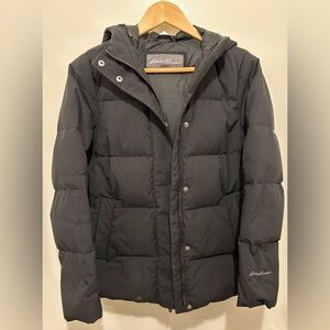 Eddie Bauer Women's Down Parka winter jacket, black, size XS
